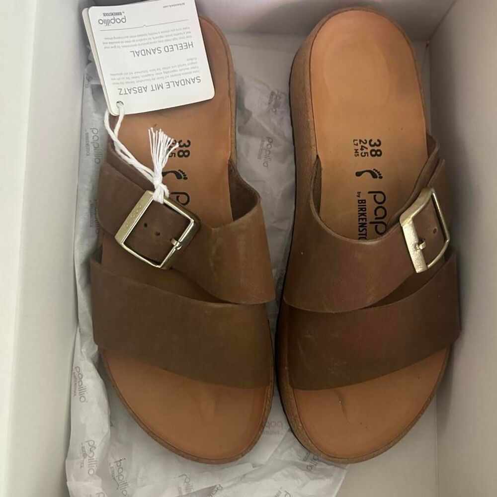 Birkenstock Women's Brown and Tan Sandals - Picture 1 of 7